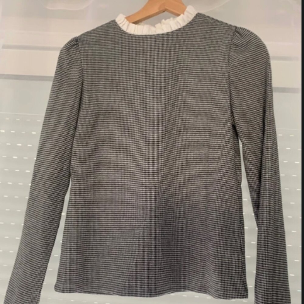 Blouse en maille pied-de-poule - Houndstooth Knit Blouse